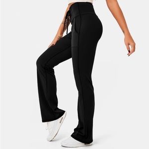 Halara Cloudful deep pocket lace up flare leggings